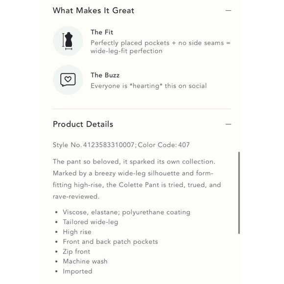 NWT Size 18W- The Colette Faux-Leather Crop Wide-Leg Pants Maeve (NWT US$ 148) - Picture 8 of 16